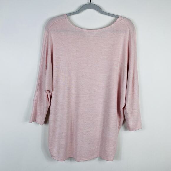 Market & Spruce Size Medium Ansell Scoop Neck Dolman Knit Top Pink - Picture 2 of 5